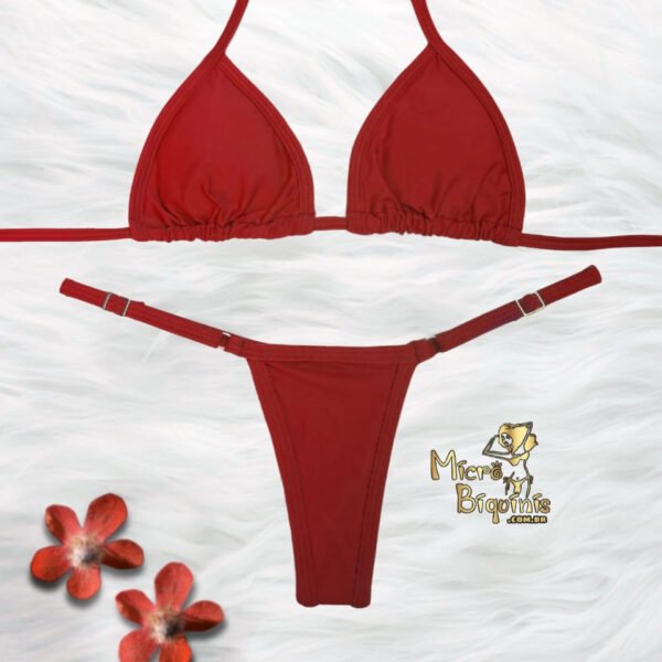 Micro Biquíni Fio Dental Red Marquinha de Bronze