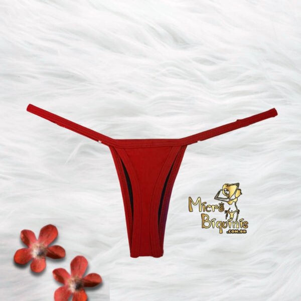 Micro Biquíni Fio Dental Red Marquinha de Bronze - Image 2